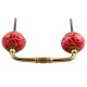 Red Leaf Floral Ceramic Bridge Handle